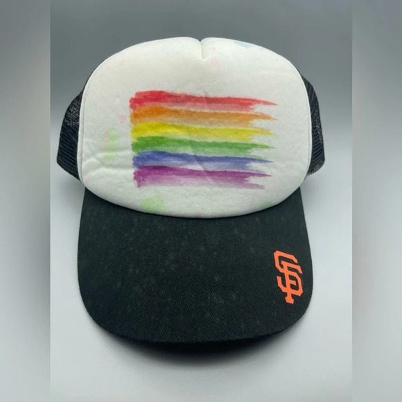 Rare SF Giants Pride 🌈 SnapBack Baseball Trucker Cap, Preowned - Picture 1 of 10
